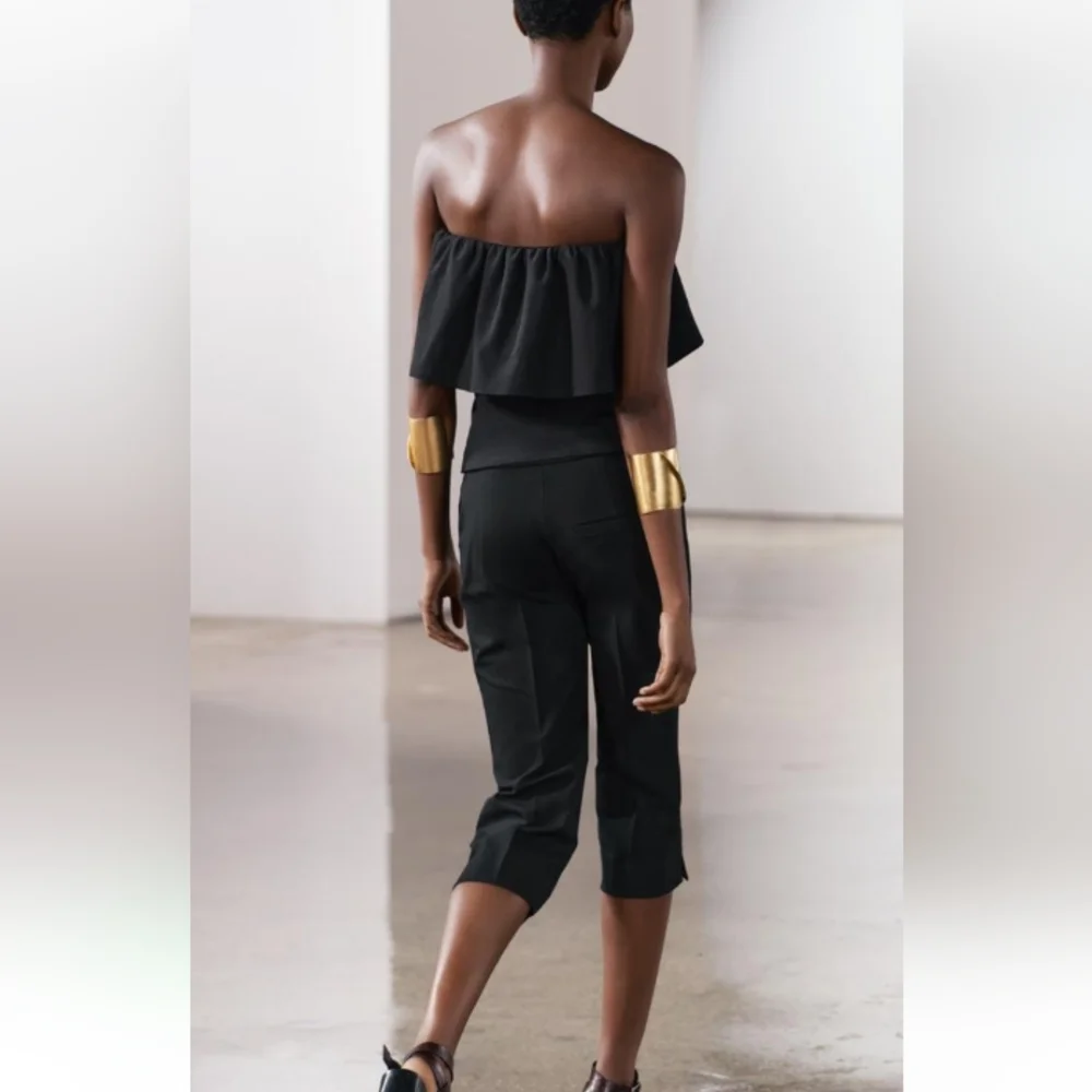 ZARA STRAPLESS TOP WITH RULLE DETAILL - Picture 4 of 7